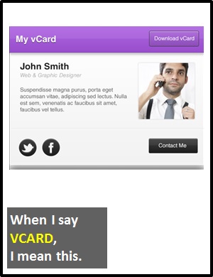 meaning of VCARD