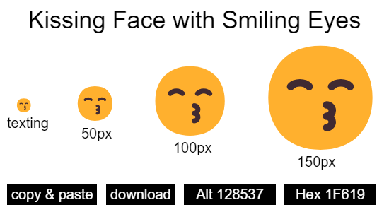 Kissing Face with Smiling Eyes emoji