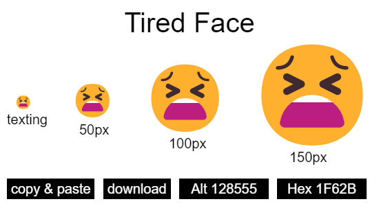 Tired Face emoji