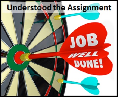 meaning of UNDERSTOOD THE ASSIGNMENT