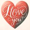 image for 381, showing a heart with the words I Love You