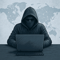 image for 764, showing a masked man connected to the internet