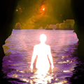 image for Aura, showing a futuristic spiritual scene
