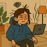 image for Crashing Out, showing an exhausted person