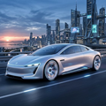 image showing a futuristic electric vehicle