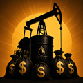 image for OPEC showing an oil well and bags of money