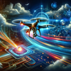 image for OTF as On-The-Fly, showing a drone navigating a digital world