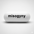 image for TRP, showing a red pill emblazoned with the word misogyny 
