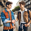 image for WYDM as What You Doing Man, showing two young men shaking hands