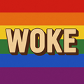 image for 8647, showing the word woke on a flag