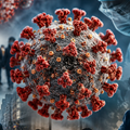 image for Covid-19, showing a an amplified image of a virus