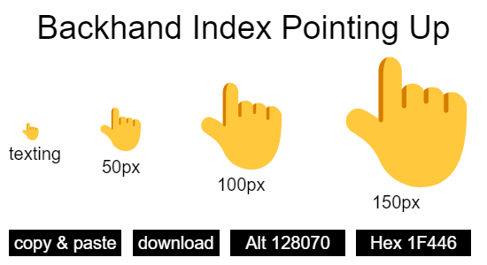 Backhand Index Pointing Up emoji