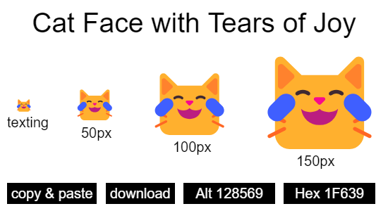 Cat Face with Tears of Joy emoji