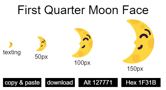 First Quarter Moon Face emoji