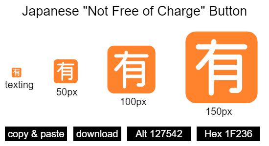 Japanese Not Free of Charge Button emoji