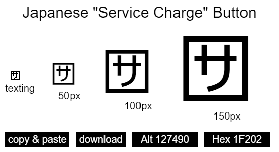 Japanese Service Charge Button emoji