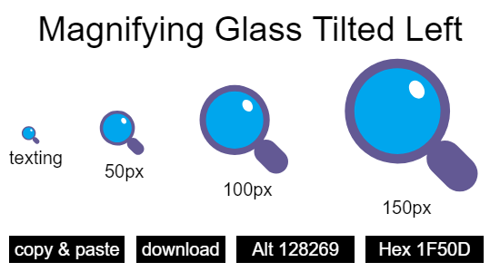 Magnifying Glass Tilted Left emoji