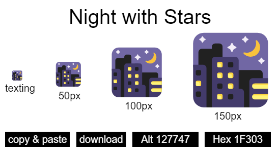 Night with Stars emoji