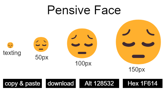Pensive Face emoji
