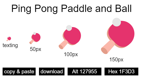 Ping Pong Paddle and Ball emoji