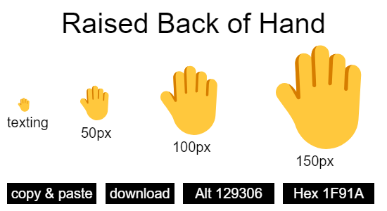 Raised Back of Hand emoji