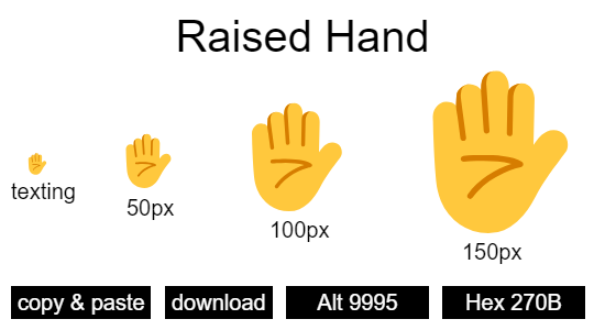 Raised Hand emoji