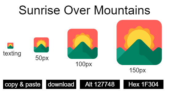 Sunrise Over Mountains emoji