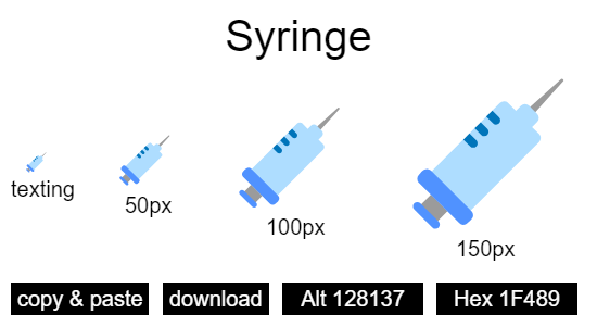 Syringe emoji