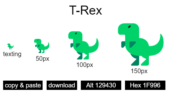 🦖 Tiranossauro Rex Emoji