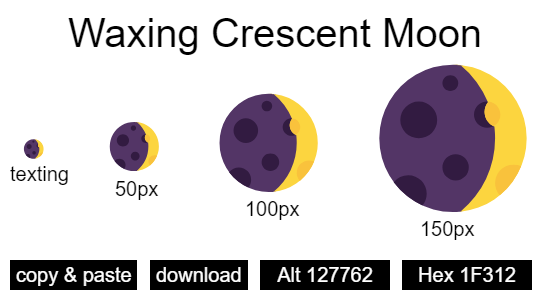 Waxing Crescent Moon emoji
