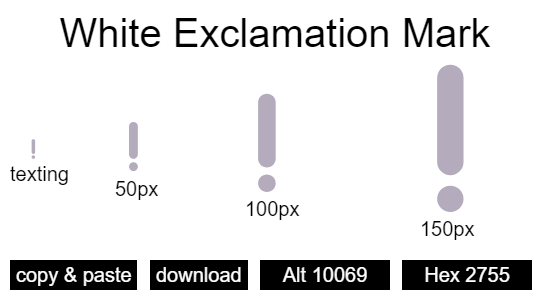 White Exclamation Mark emoji