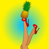 image for Pineapple Emoji, showing pineapple balancing on legs