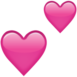 Розовые сердца эмодзи