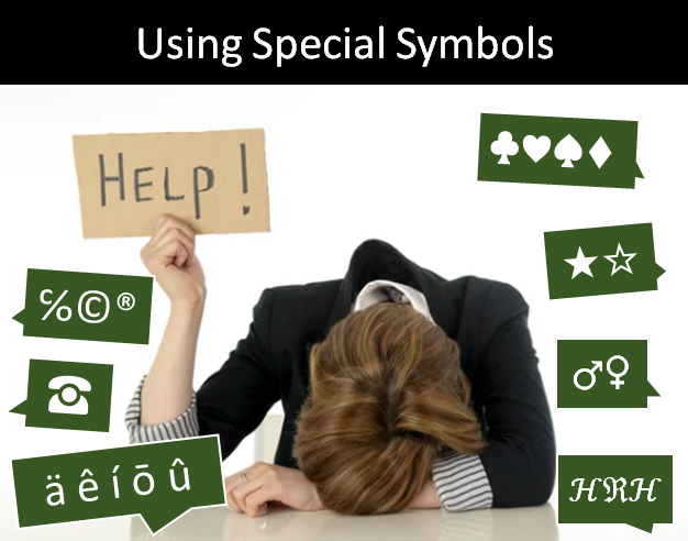 using special symbols