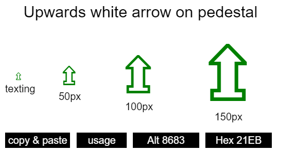 Upwards-white-arrow-on-pedestal