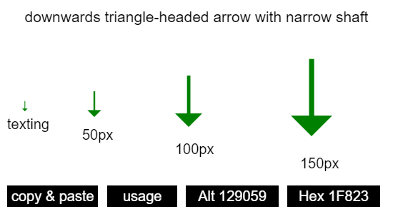 downwards-triangle-headed-arrow-with-narrow-shaft