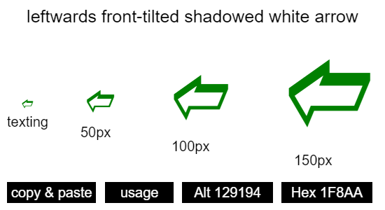 leftwards-front-tilted-shadowed-white-arrow