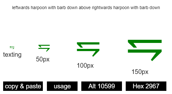 leftwards-harpoon-with-barb-down-above-rightwards-harpoon-with-barb-down