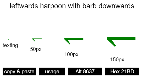 leftwards-harpoon-with-barb-downwards