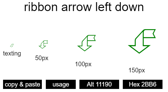 ribbon-arrow-left-down