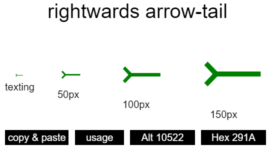 rightwards-arrow-tail