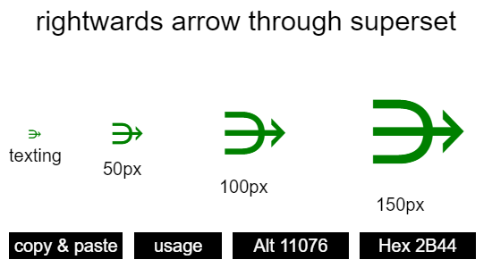 rightwards-arrow-through-superset
