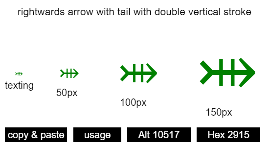 rightwards-arrow-with-tail-with-double-vertical-stroke