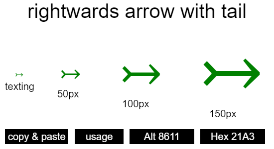 rightwards-arrow-with-tail