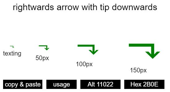 rightwards-arrow-with-tip-downwards