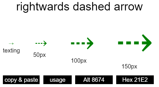 rightwards-dashed-arrow