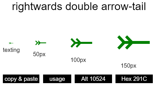 rightwards-double-arrow-tail