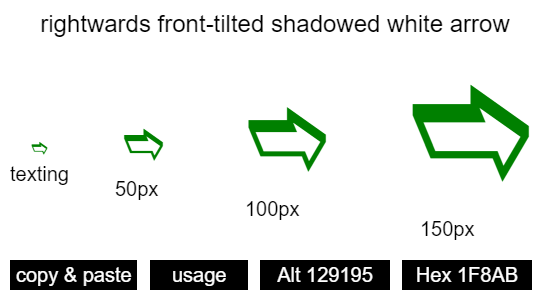 rightwards-front-tilted-shadowed-white-arrow