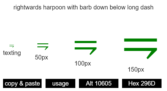 rightwards-harpoon-with-barb-down-below-long-dash