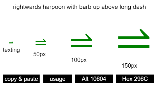 rightwards-harpoon-with-barb-up-above-long-dash